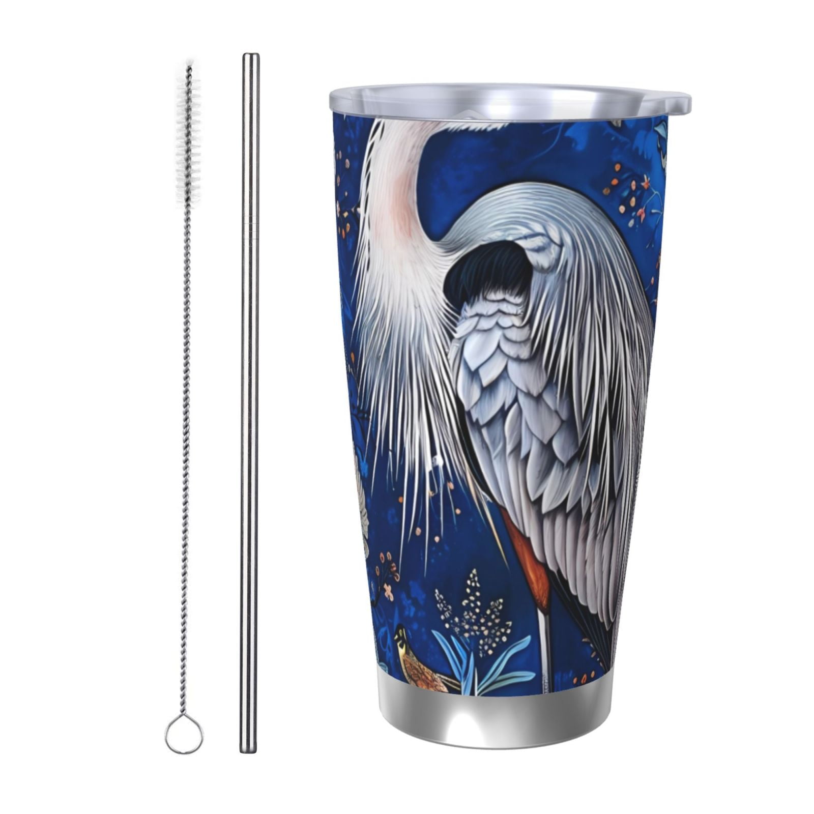 Shorebirds Ceramic Mug Set Of 4 - 18 Oz Coastal Coffee Cups With Heron, Seagull & Bird Art, Microwave & Dishwasher Safe