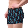 thumbnail image 1 of Haiem Blue Seahorse Men's Boxer Briefs, Every Day Comfort Stretch Cotton Moisture-Wicking Underwear-Medium, 1 of 8