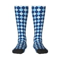 thumbnail image 1 of Haiem Blue Squares Socks, Funny Novelty Crazy Design Cotton Socks Sports Socks Knee High Socks For Men, Women,1Pairs - Gift For Working Friends, 1 of 9