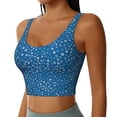 thumbnail image 1 of Haiem Blue Star Print Pattern Womens Sports Bra - U Neck Padded Low Impact Yoga Bra Workout Crop Top Gym Moisture-Wicking Workout Vest -Medium, 1 of 9