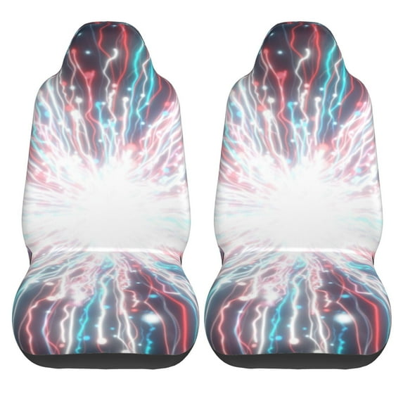 Haiem Blue Swirl Fireworks Printed Car Seat Covers Set of 2, Universal Fit Car Seat Covers,Protective Seat Covers,Comfortable Car Seat Covers, Easy Installation Seat Covers