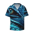 thumbnail image 1 of Haiem Blue Viper Snake Closeup Face Men's Casual Shirts Short Sleeve Button Down Shirts Fashion Textured Summer Beach Shirt-XX-Large, 1 of 7