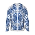 thumbnail image 1 of Haiem Blue Watercolor UPF 50+ Fishing Shirts for Men Long Sleeve UV Sun Protection Hoodie Non-Mask Outdoor Hiking Shirts, 1 of 8