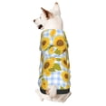 thumbnail image 1 of Haiem Blue White Plaid Sunflower for Winter Dog Hoodie Sweatshirts with Pockets Warm Dog Clothes for Small Dogs Chihuahua-Medium, 1 of 7