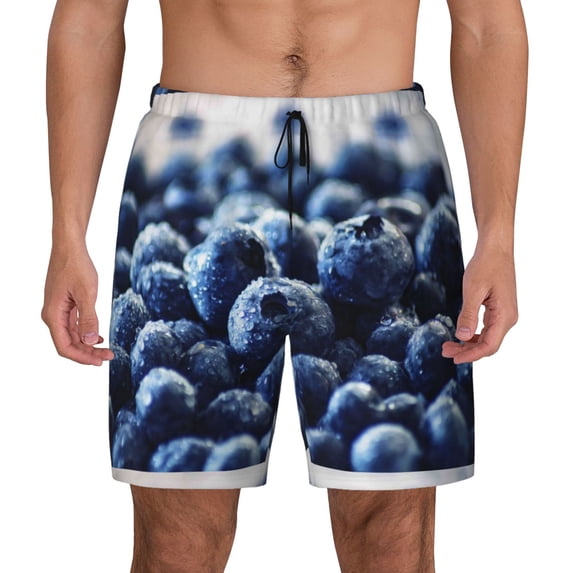 Haiem Blueberry Men'S Quick-Dry Swim Trunks: Comfortable Beach Shorts With Mesh Lining And Pockets - Ideal For Swimming And Sunbathing Small