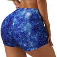 thumbnail image 1 of Haiem Blurred Star Snow Christmas No Front Seam Biker Shorts for Women Yoga Workout Gym Bike Shorts with Tummy Control Moisture-Wicking-Medium, 1 of 9