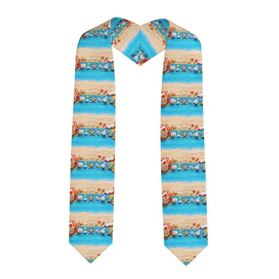 Haiem Boards and Beach Pattern Graduation Stole 2024 | Premium Satin Sash for Graduation Ceremony