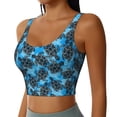 thumbnail image 1 of Haiem Bohemian Sea Turtle Pattern Womens Sports Bra - U Neck Padded Low Impact Yoga Bra Workout Crop Top Gym Moisture-Wicking Workout Vest -X-Large, 1 of 1