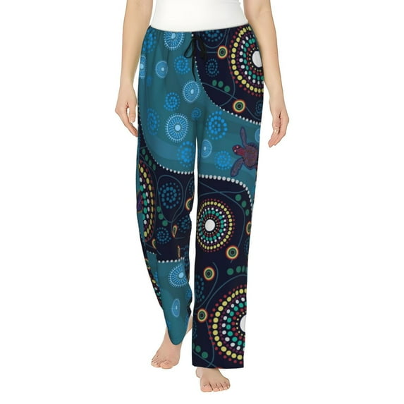 Haiem Bohemian Turtle Women's Pajama Pants Ultra Lightweight Pjs Bottoms Sleepwear Bottom Pants With Pocket Drawstring-Large