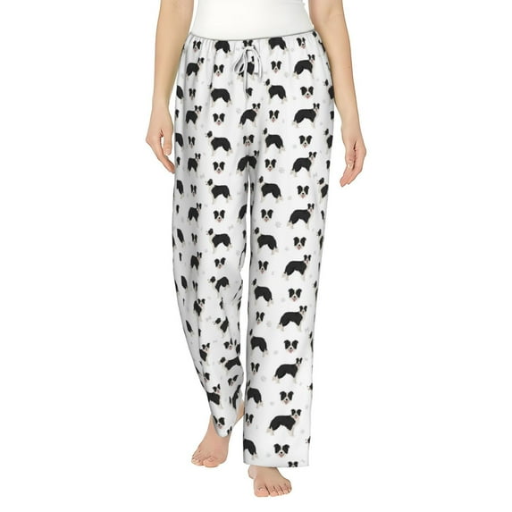 Haiem Border Collie Dog Women's Pajama Pants Ultra Lightweight Pjs Bottoms Sleepwear Bottom Pants With Pocket Drawstring-XX-Large