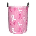 thumbnail image 1 of Haiem Breast Cancer Awareness (3) Leather Dirty Clothes Laundry Basket,Sturdy & Waterproof,Collapsible Round Design For Efficient Space Management,Multi-Purpose Storage Basket, 1 of 8