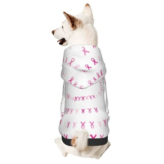Haiem Breast Cancer Awareness (4) for Winter Dog Hoodie Sweatshirts with Pockets Warm Dog Clothes for Small Dogs Chihuahua-X-Large