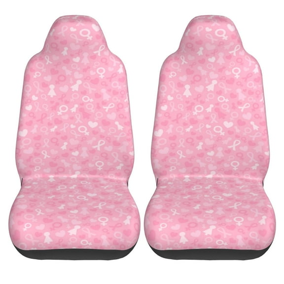 Haiem Breast Cancer Awareness Printed Car Seat Covers Set of 2, Universal Fit Car Seat Covers,Protective Seat Covers,Comfortable Car Seat Covers, Easy Installation Seat Covers