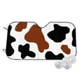 thumbnail image 1 of Haiem Brown Black Cow Car Windshield Sun Shade - Blocks UV Rays Sun Visor Protector, Sunshade to Keep Your Vehicle Cool, Universal Fit SUV Van Sedan-Small, 1 of 7