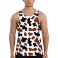 thumbnail image 1 of Haiem Brown Black Cow Men Workout Tank Top Gym Bodybuilding Sleeveless Muscle T Shirts Athletic Tank Breathable Workout Shirt-XX-Large, 1 of 9