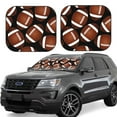 thumbnail image 1 of Haiem Brown Football On Black Car Windshield Sun Shade (2 Pieces) Foldable Windshield Sun Shade Car Accessories for Truck SUV Pickup-Large, 1 of 7