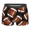 thumbnail image 1 of Haiem Brown Football On Black Men's Boxer Briefs, Every Day Comfort Stretch Cotton Moisture-Wicking Underwear-X-Large, 1 of 9
