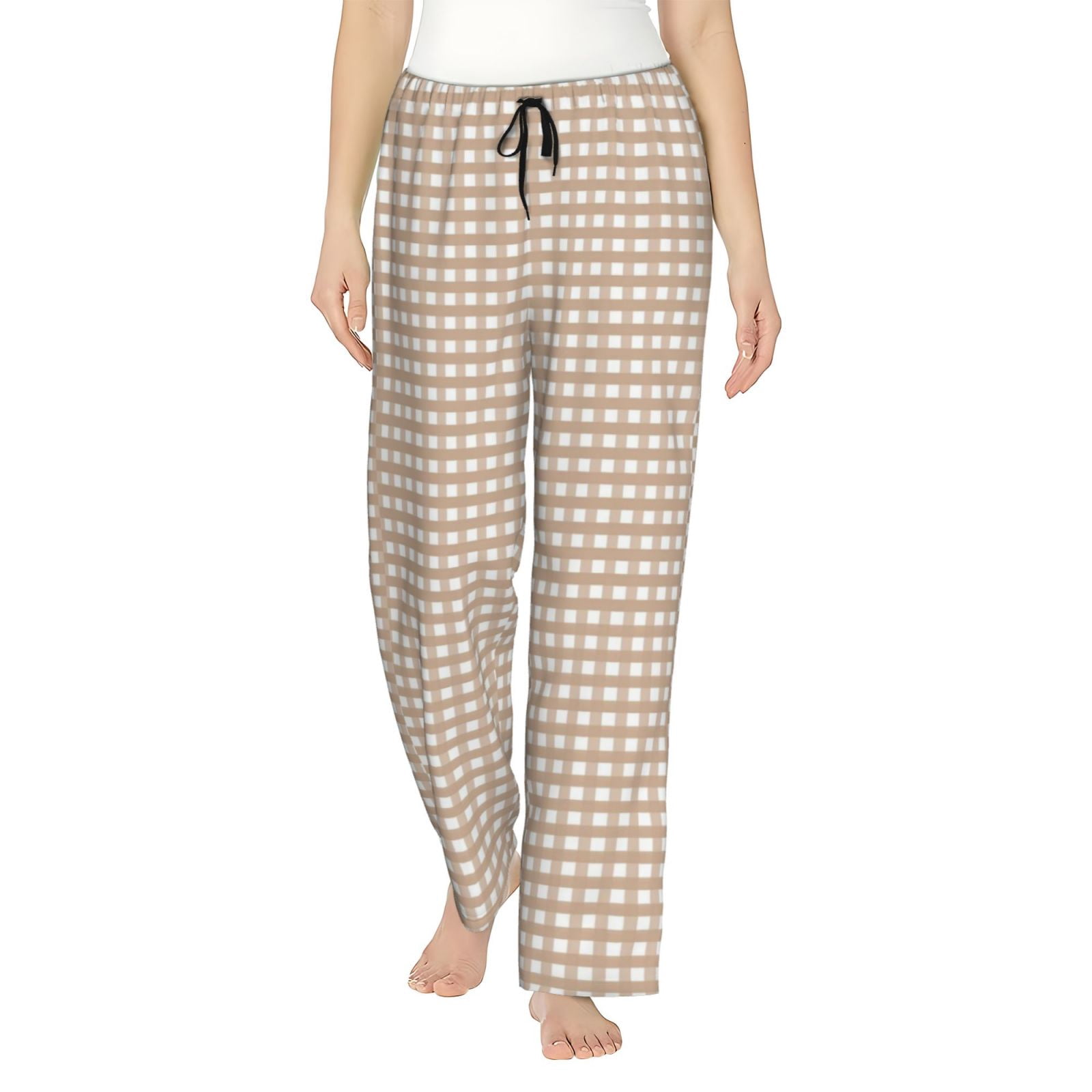 Haiem Brown Gingham Women's Pajama Pants Ultra Lightweight Pjs Bottoms — free download