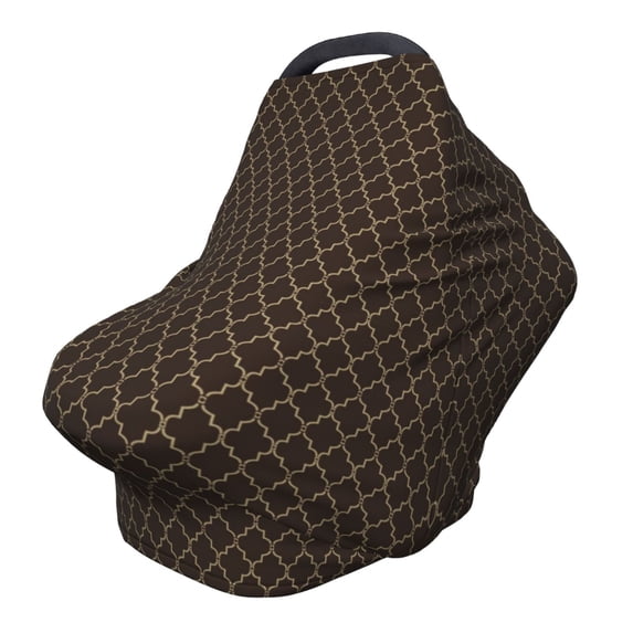 Haiem Brown Moroccan Trellis Baby Nursing Cover & Nursing Poncho - Multi Use Cover for Baby Car Seat Canopy, Stroller Cover, 360°Full Privacy Breastfeeding Coverage