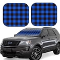 thumbnail image 1 of Haiem Buffalo Plaid Blue Black Car Windshield Sun Shade (2 Pieces) Foldable Windshield Sun Shade Car Accessories for Truck SUV Pickup-Medium, 1 of 7