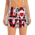 thumbnail image 1 of Haiem Buffalo Plaid Love And Gnome Women's 2 in 1 Running Shorts - Lightweight Athletic Workout Gym Yoga Breathable Sports Shorts Liner with Phone Pockets-Small, 1 of 9