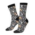 thumbnail image 1 of Haiem Bulldog And BONES Pattern Crew Socks – Soft & Durable Moisture-wicking Socks, Stay-Up Fit for Business, Work, and Casual Wear Size 5-11, 1 of 6