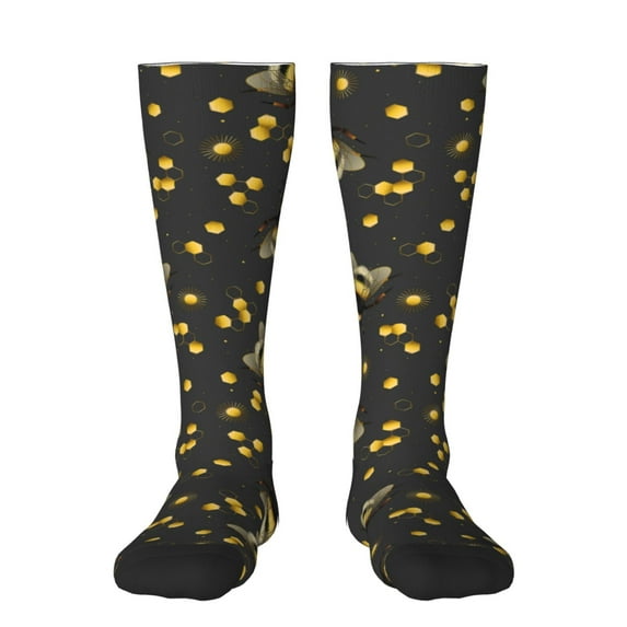 Haiem Bumblebee Socks, Funny Novelty Crazy Design Cotton Socks Sports Socks Knee High Socks For Men, Women,1Pairs - Gift For Working Friends