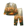 thumbnail image 1 of Haiem Butterflies In Flower Field Pattern Women’s Long-sleeve Sleepwear,Sleepwear Set,2-piece Loungewear Set,Soft PJs Comfy Nightwear with Pockets-X-Large, 1 of 7