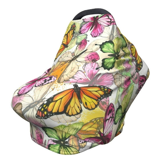 Haiem Butterflies2 Baby Nursing Cover & Nursing Poncho - Multi Use Cover for Baby Car Seat Canopy, Stroller Cover, 360°Full Privacy Breastfeeding Coverage