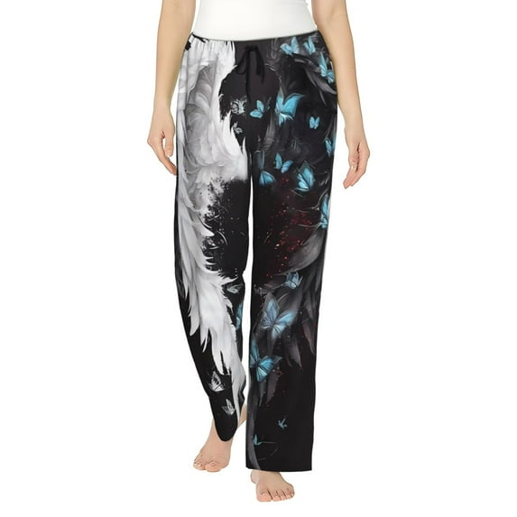 Haiem Butterfly Angel Wings Art Women's Pajama Pants Ultra Lightweight Pjs Bottoms Sleepwear Bottom Pants With Pocket Drawstring-