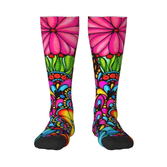Haiem Butterfly Garden Socks, Funny Novelty Crazy Design Cotton Socks Sports Socks Knee High Socks For Men, Women,1Pairs - Gift For Working Friends