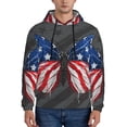thumbnail image 1 of Haiem Butterfly With USA Flag Patterned Men's Hoodie with Kangaroo Pocket - Ideal Pullover Sweatshirt for Daily Wear, Travel, and Home-X-Large, 1 of 7