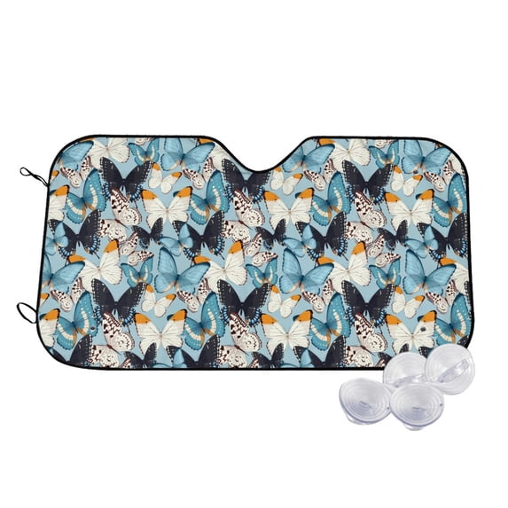 Haiem Butterflys Car Windshield Sun Shade - Blocks UV Rays Sun Visor Protector, Sunshade to Keep Your Vehicle Cool, Universal Fit SUV Van Sedan-Medium