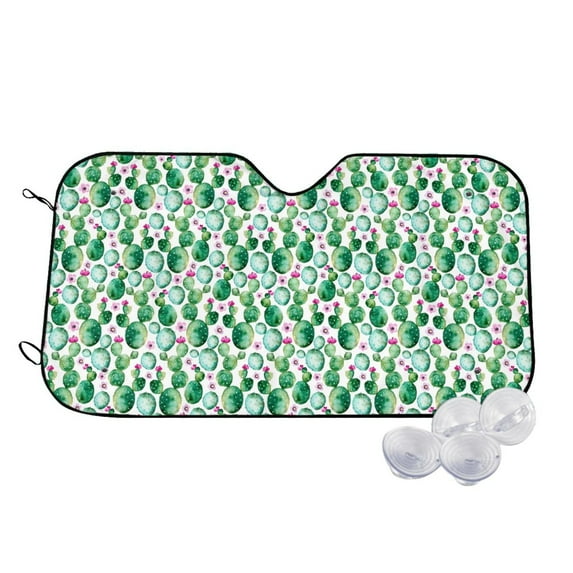 Haiem Cactus Plants Car Windshield Sun Shade - Blocks UV Rays Sun Visor Protector, Sunshade to Keep Your Vehicle Cool, Universal Fit SUV Van Sedan-