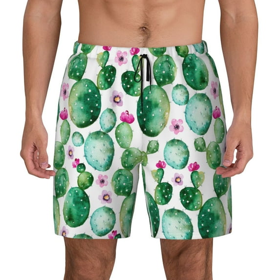 Haiem Cactus Plants Men'S Quick-Dry Swim Trunks: Comfortable Beach Shorts With Mesh Lining And Pockets - Ideal For Swimming And Sunbathing Xx-Large