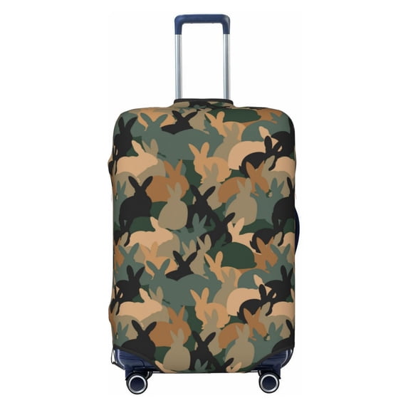 Haiem Camouflage Rabbit Luggage Cover Printed Suitcase Covers for Luggage Elastic Washable Suitcase Protector Fits 18-32 Inch Luggage-Large