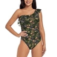thumbnail image 1 of Haiem Camouflage Skulls Women's One Piece Swimsuits Tummy Control One Shoulder Bathing Suits Ruffle Swimwear-Small, 1 of 8