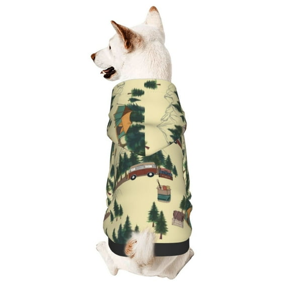 Haiem Camping Caravan 1 for Winter Dog Hoodie Sweatshirts with Pockets Warm Dog Clothes for Small Dogs Chihuahua-XX-Large