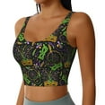 thumbnail image 1 of Haiem Carnival Mardi Gras3 Pattern Womens Sports Bra - U Neck Padded Low Impact Yoga Bra Workout Crop Top Gym Moisture-Wicking Workout Vest -X-Large, 1 of 9