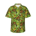 thumbnail image 1 of Haiem Carrot Eggplant Printed Hawaiian Shirt for Men - Men’s Casual Beach Summer Shirts - Stretch Fabric with Modern Fit-3X-Large, 1 of 7