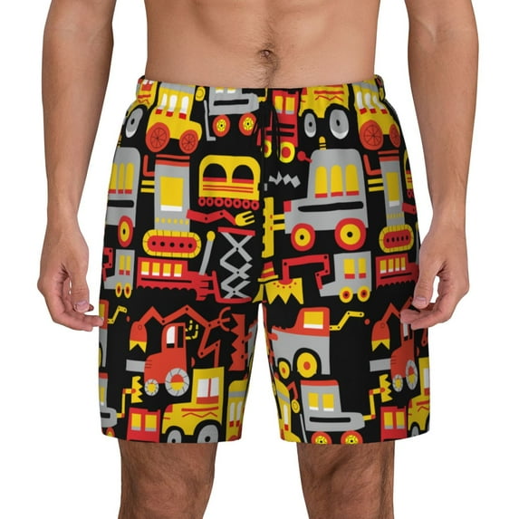 Haiem Cars Men'S Quick-Dry Swim Trunks: Comfortable Beach Shorts With Mesh Lining And Pockets - Ideal For Swimming And Sunbathing Large
