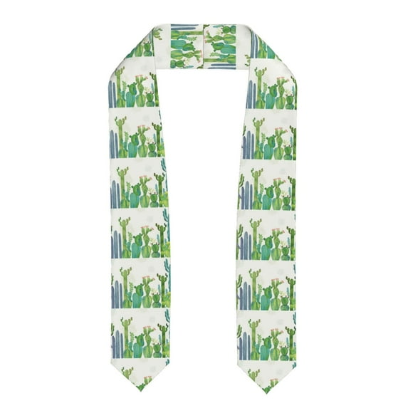 Haiem Cartoon Cactus Pattern Graduation Stole 2024 | Premium Satin Sash for Graduation Ceremony