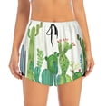 thumbnail image 1 of Haiem Cartoon Cactus Women's 2 in 1 Running Shorts - Lightweight Athletic Workout Gym Yoga Breathable Sports Shorts Liner with Phone Pockets-, 1 of 9