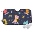 thumbnail image 1 of Haiem Cartoon Dinosaur Scooter Sport Blue Car Windshield Sun Shade - Blocks UV Rays Sun Visor Protector, Sunshade to Keep Your Vehicle Cool, Universal Fit SUV Van Sedan-Small, 1 of 7