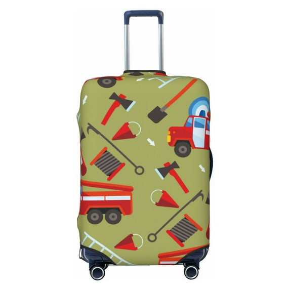 Haiem Cartoon Fire Truck Luggage Cover,Durable, Washable Suitcase Protector With Anti-Scratch Technology - Keep Your Luggage Looking New Medium