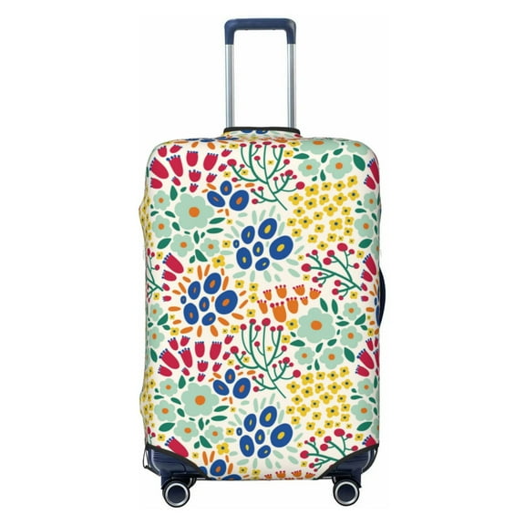 Haiem Cartoon Flowers Luggage Cover Printed Suitcase Covers for Luggage Elastic Washable Suitcase Protector Fits 18-32 Inch Luggage-Small