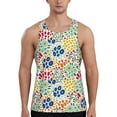 thumbnail image 1 of Haiem Cartoon Flowers Men Workout Tank Top Gym Bodybuilding Sleeveless Muscle T Shirts Athletic Tank Breathable Workout Shirt-X-Large, 1 of 8