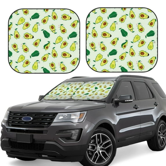 Haiem Cartoon Fruit Windshield Sun Shade: Universal Foldable 2-Piece Car Front Window Sunshade - Blocks Uv Rays, And Reduces Heat,Essential Car Accessory Small