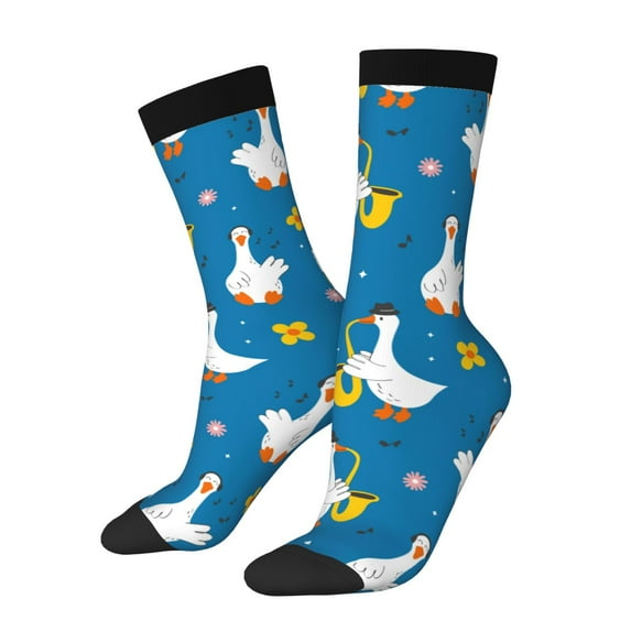 Haiem Cartoon Goose Pattern Crew Socks – Soft & Durable Moisture-wicking Socks, Stay-Up Fit for Business, Work, and Casual Wear Size 5-11