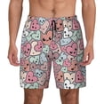 thumbnail image 1 of Haiem Cartoon Hearts Mens Swim Trunks with Compression Liner 2 in 1 Swimming Shorts Stretch Swimwear Quick Dry,Board Shorts-Large, 1 of 9